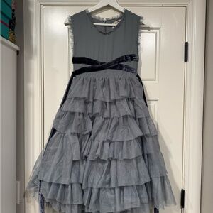 Joyfolie Charcoal Layered Kids Dress